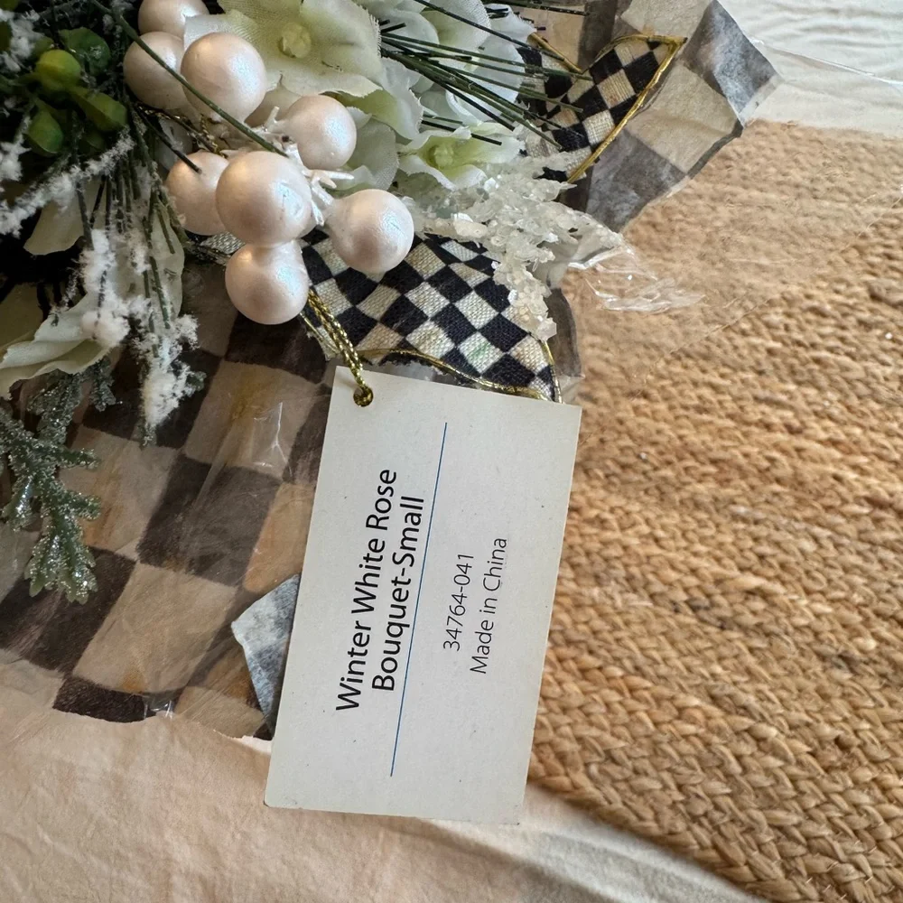 MacKenzie-Childs Black and White Checkered Faux Floral Bouquet